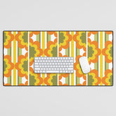70's Summer' Orange Yellow Green Desk Mat