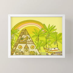 a frame simple living // banana pancakes // retro surf art by surfy birdy Mini Art Print