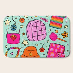 90's Things Print Bath Mat