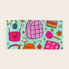 90's Things Print Bath Towel