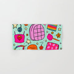 90's Things Print Bath Towel