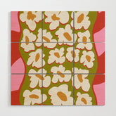 70's retro Bloom Wood Wall Art