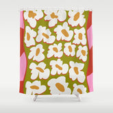 70's retro Bloom Shower Curtain