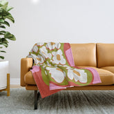 70's retro Bloom Throw Blanket