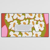 70's retro Bloom Desk Mat