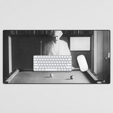 1891 Mark Twain playing billiards, pool black and white vintage photograph / photography Desk Mat