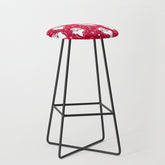 Tis The Season Retro Santa Red White Pattern Stool