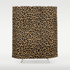 2000s leopard-black on tan Shower Curtain