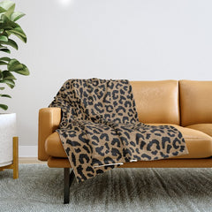2000s leopard-black on tan Throw Blanket