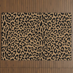 2000s leopard-black on tan Outdoor Rug