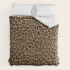 2000s leopard-black on tan Duvet Cover