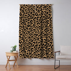 2000s leopard-black on tan Window Curtain