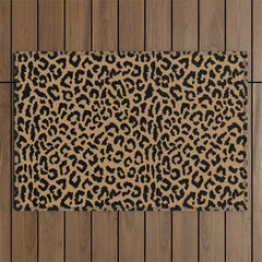 2000s leopard-black on tan Outdoor Rug