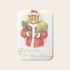 Father Christmas Cat' by Louis Wain Bath Mat