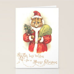 Father Christmas Cat' by Louis Wain Stationery Card