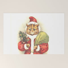 Father Christmas Cat' by Louis Wain Welcome Mat