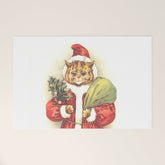Father Christmas Cat' by Louis Wain Welcome Mat