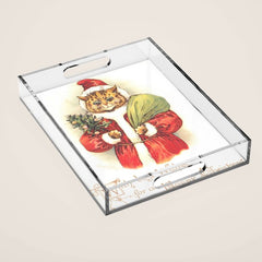 Father Christmas Cat' by Louis Wain Acrylic Tray