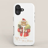 Father Christmas Cat' by Louis Wain iPhone Case