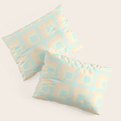 70s mod pale pastels Pillow Sham
