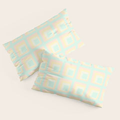 70s mod pale pastels Pillow Sham