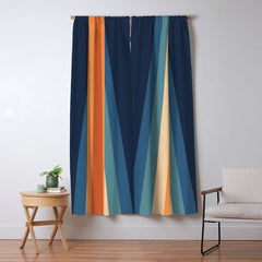 70's Retro Stripes Window Curtain