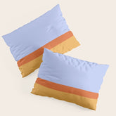 70s Summer Color Block Blue and Orange Pillow Sham