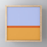 70s Summer Color Block Blue and Orange Mini Art Print