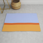 70s Summer Color Block Blue and Orange Rug