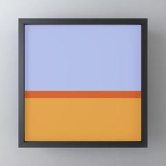 70s Summer Color Block Blue and Orange Mini Art Print