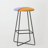 70s Summer Color Block Blue and Orange Stool