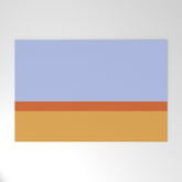 70s Summer Color Block Blue and Orange Welcome Mat