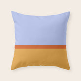 70s Summer Color Block Blue and Orange Throw Pillow