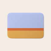 70s Summer Color Block Blue and Orange Bath Mat