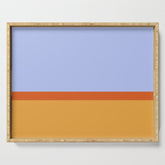 70s Summer Color Block Blue and Orange Serving Tray