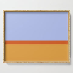 70s Summer Color Block Blue and Orange Serving Tray