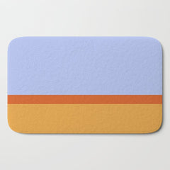 70s Summer Color Block Blue and Orange Bath Mat