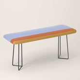 70s Summer Color Block Blue and Orange Bench