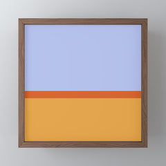 70s Summer Color Block Blue and Orange Mini Art Print