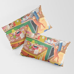 A Cat in the Kitchen Pillow Sham