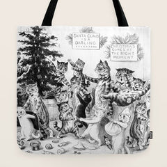 Cats Decorating The Christmas Tree' Vintage Cat Art by Louis Wain Tote Bag