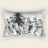 Cats Decorating The Christmas Tree' Vintage Cat Art by Louis Wain Rectangular Pillow