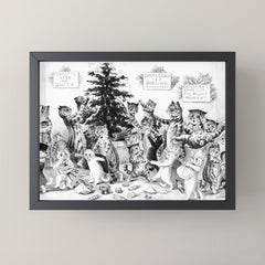 Cats Decorating The Christmas Tree' Vintage Cat Art by Louis Wain Mini Art Print
