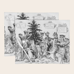 Cats Decorating The Christmas Tree' Vintage Cat Art by Louis Wain Placemat
