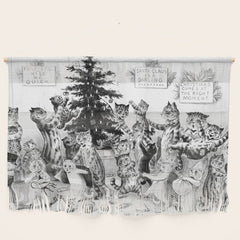 Cats Decorating The Christmas Tree' Vintage Cat Art by Louis Wain Wall Hanging