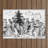 Cats Decorating The Christmas Tree' Vintage Cat Art by Louis Wain Outdoor Rug