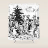 Cats Decorating The Christmas Tree' Vintage Cat Art by Louis Wain Shower Curtain