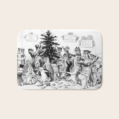 Cats Decorating The Christmas Tree' Vintage Cat Art by Louis Wain Bath Mat