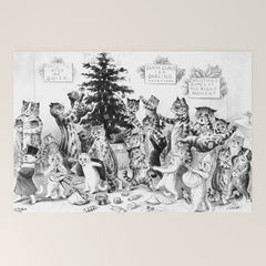 Cats Decorating The Christmas Tree' Vintage Cat Art by Louis Wain Welcome Mat