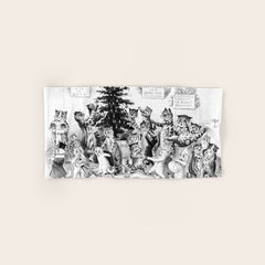 Cats Decorating The Christmas Tree' Vintage Cat Art by Louis Wain Bath Towel